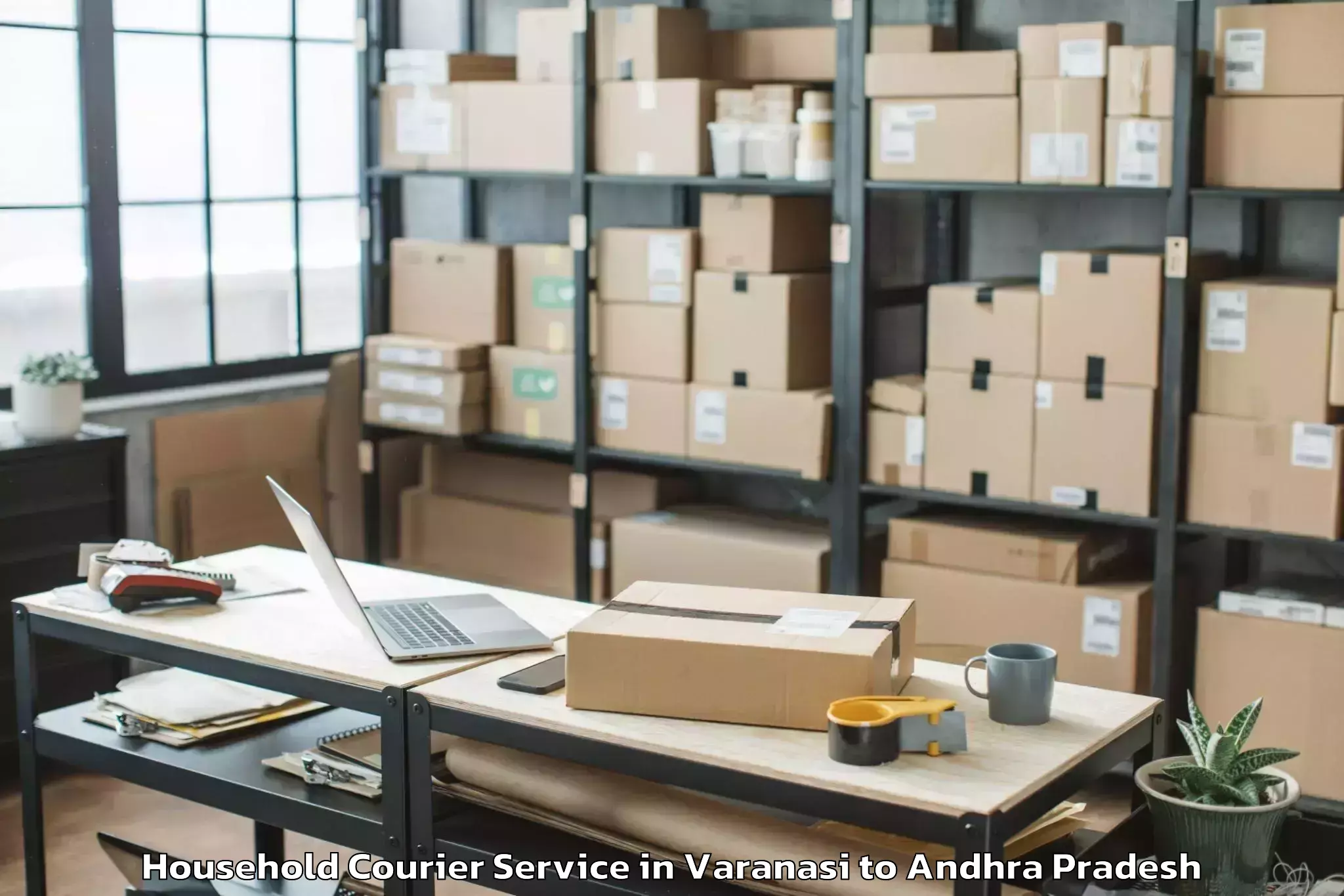 Reliable Varanasi to Chebrolu Household Courier